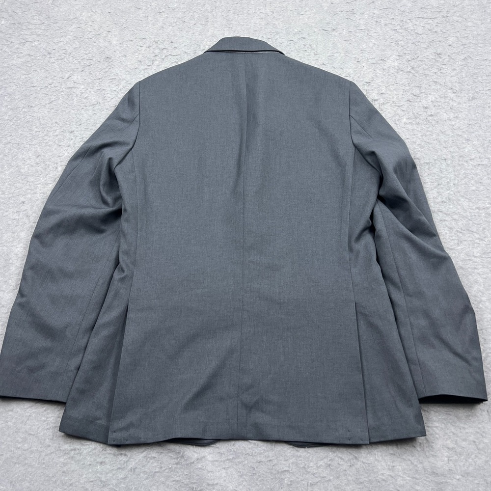 Haggar Blazer Mens 38R‎ Gray Two Button Vented Smart Wash Suit Jacket Slim Fit - Picture 15 of 16